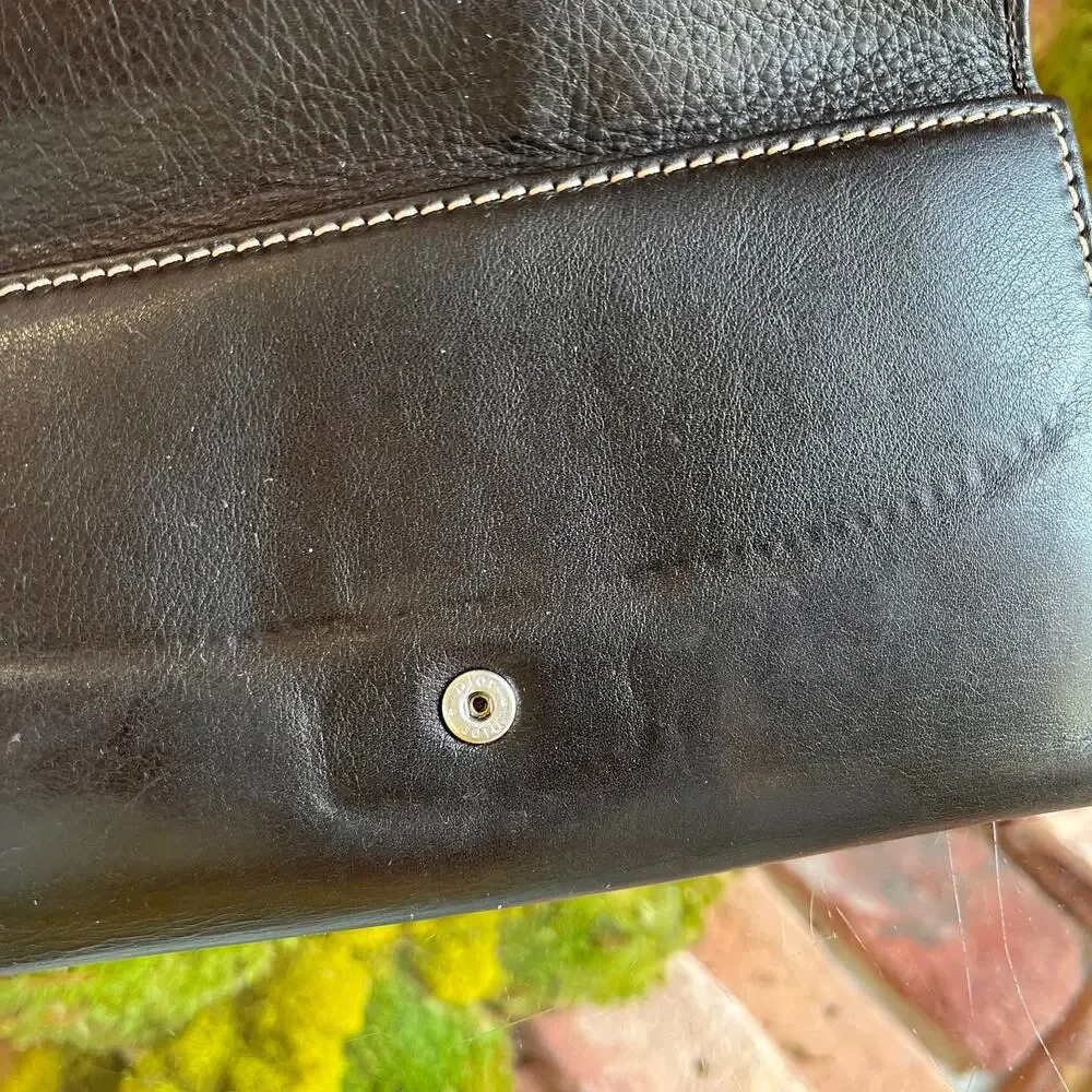 CHRISTIAN DIOR Brown Leather Vintage Wallet
